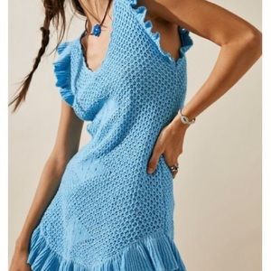 Free People Mykonos Fauxchet Sweater Mini Beach Coverup
